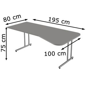 Produktbild für Schreibtisch Kerkmann start up, graphit / silber