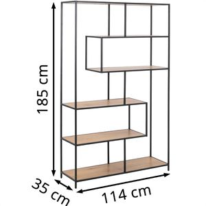 Produktbild für Bücherregal AC-Design Seaford, schwarz / wildeiche