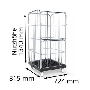 Produktbild für Rollbehälter HMH Basic, Klapptür, Nutzhöhe 1340mm