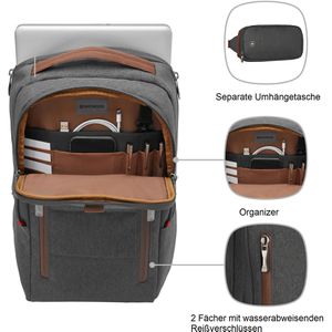 Produktbild für Laptop-Rucksack Wenger City Upgrade, 606489, grau