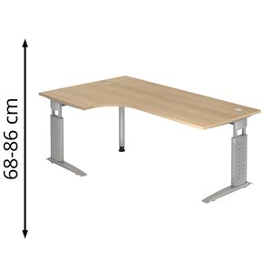 Schreibtisch Hammerbacher U-Serie, eiche / silber