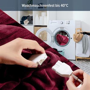 Produktbild für Heizdecke Arebos 105392, bordeaux