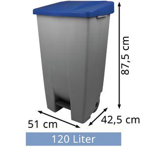 Produktbild für Mülleimer Helit H2405534 the step chief, grau/blau