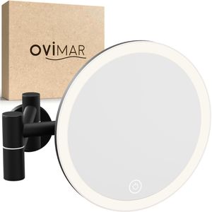 Kosmetikspiegel ovimar Leinoya, dimmbare Beleuchtung, schwarz