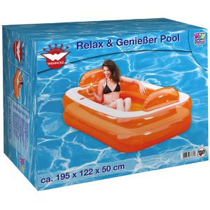 Produktbild für Aufstellpool Happy-People Relax &amp; Genießer orange, rechteckig