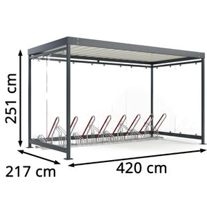 Produktbild für Fahrradunterstand WSM Economy Köln Bike K4 2502 XBF, anthrazit