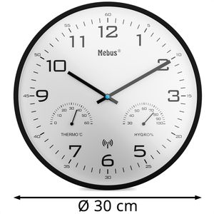 Produktbild für Wanduhr Mebus 52840, Kunststoff, analog, Funkuhr
