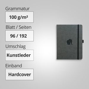 Produktbild für Notizbuch Dingbats D5008GY Wildlife, Kunstleder Hardcover