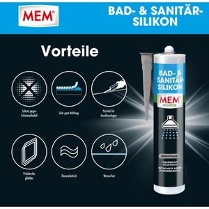 Produktbild für Silikon MEM Bad- &amp; Sanitär, zementgrau