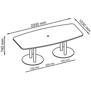 Produktbild für Konferenztisch Hammerbacher KT22S