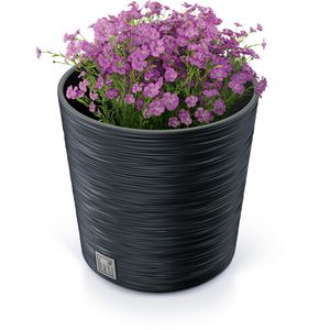 Produktbild für Übertopf Prosperplast Furu Round, anthrazit, Ø 30 x 30 cm