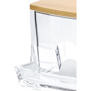 Produktbild für Wattestäbchenbehälter Navaris transparent, mit Bambusdeckel