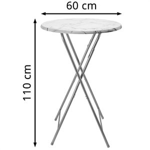 Produktbild für Stehtisch CASARIA 107835, weiß marmoriert, Ø 60 cm