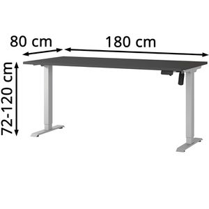 Produktbild für Schreibtisch Germania Profi 3.0, 8025-640, graphit / silber