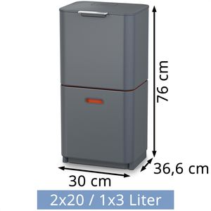 Produktbild für Mülleimer JosephJoseph Totem Compact 40 L, graphit