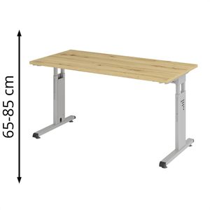 Produktbild für Schreibtisch Hammerbacher O-Serie, asteiche / silber