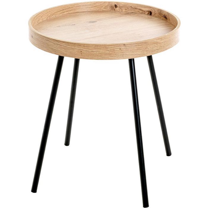 Haku-Möbel Beistelltisch 25485, eiche hell, aus Holz, 40 x 45cm (ØxH), rund  – Böttcher AG