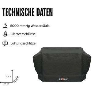 Produktbild für Grillabdeckung Grillfürst 20-207, aus Gewebematerial, schwarz