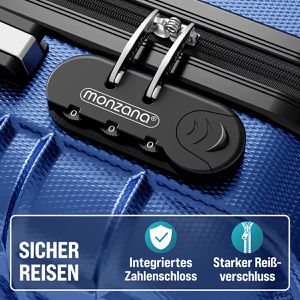 Produktbild für Koffer Monzana blau, 4-teilig + Zubehör
