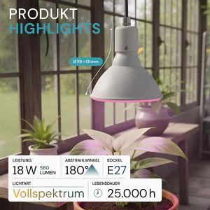 Produktbild für Pflanzenlampe Luxula Grow Light, mit LED, Vollspektrum