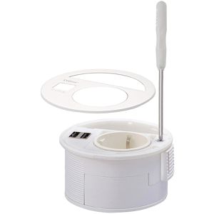 Produktbild für Einbausteckdose EVOline Circle80, mit 3m Kabel