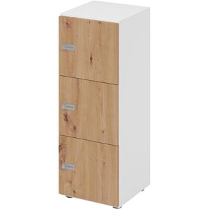 Produktbild für Schließfachschrank Hammerbacher 234L3, eiche/weiß