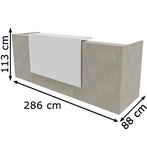 Produktbild für Empfangstheke Quadrifoglio Z2C02, weiß / beton