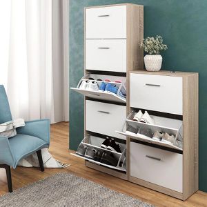 Produktbild für Schuhschrank Vicco Gizmo, sonoma eiche / weiß