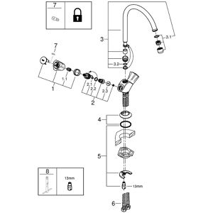 Produktbild für Küchenarmatur GROHE Costa Spültischbatterie, chrom