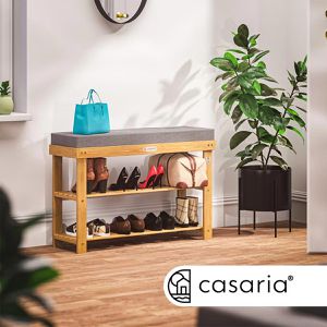 Produktbild für Schuhbank CASARIA 109679, braun, aus Holz