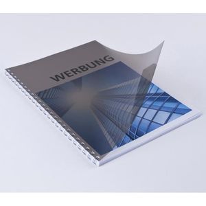Produktbild für Bindefolien Renz rauchgrau-transparent, 200 mic