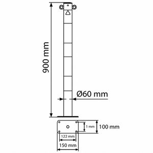 Produktbild für Absperrpfosten Schake 460PB/2, 2 Ösen, rot/weiß, aus Metall