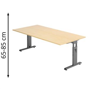 Schreibtisch Hammerbacher O-Serie, ahorn / graphit