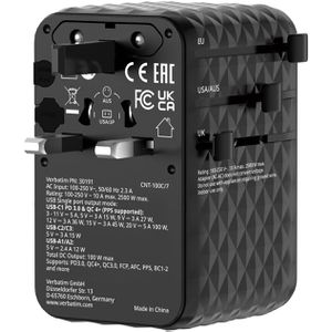 Produktbild für Reiseadapter Verbatim Charge n Travel, GaN III, 100W