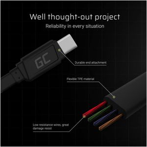 Produktbild für Ladekabel Green-Cell GC Matte, schwarz, 0,25m