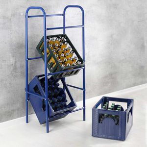 Produktbild für Getränkekistenregal Böttcher-AG blau, für 3 Kisten