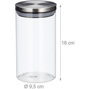 Produktbild für Vorratsglas Relaxdays 10027998 mit Edelstahldeckel