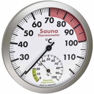 TFA Saunathermometer 40.1055.50 analog, Polycarbonat, mit Hygrometer, Ø 120mm