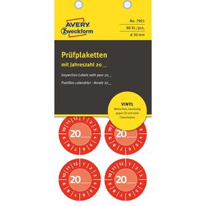 Produktbild für Prüfplaketten Zweckform 7901, mit Jahreszahl 20XX