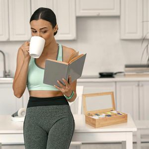 Produktbild für Teebox Relaxdays 10022182, für Teebeutel, natur, aus Bambus