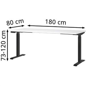 Produktbild für Schreibtisch Germania Mailand, 7909-614, weiß / schwarz