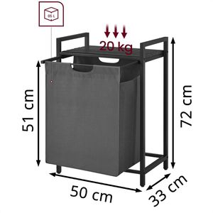 Produktbild für Wäschekorb Vasagle BLH101G01, schwarz/grau