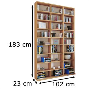 Produktbild für CD-Regal VCM Megosa Maxi, 912422, buche