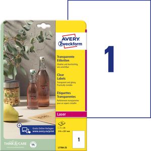 Produktbild für Folienetiketten Zweckform L7784-25, transparent