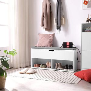 Produktbild für Schuhbank Vasagle LHS21WT, weiß, aus Holz
