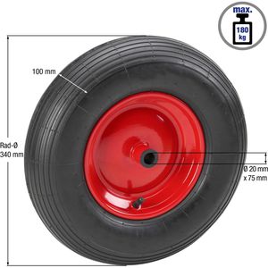 Produktbild für Schubkarrenrad Metafranc 3.50-6, luftbereift