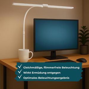 Produktbild für Schreibtischlampe Luxula LX700156, weiß, LED, dimmbar