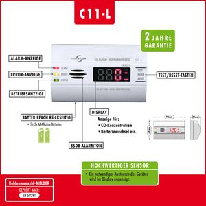 Produktbild für CO-Melder Protector C11-L, mit Batterie