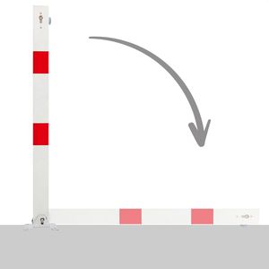 Produktbild für Absperrpfosten Alberts Klappy, rot/weiß, aus Metall