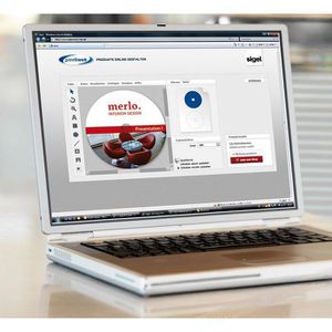 Produktbild für CD-Etiketten Sigel LA505 Full Size, weiß matt